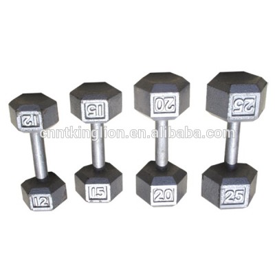 Gym Weight Power Training Fitness Grey Rubber Hex Hammerton Dumbbell