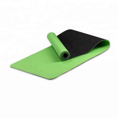 New Style Double Color Eco friendly safe Non Toxic TPE yoga mat with eyelet hole